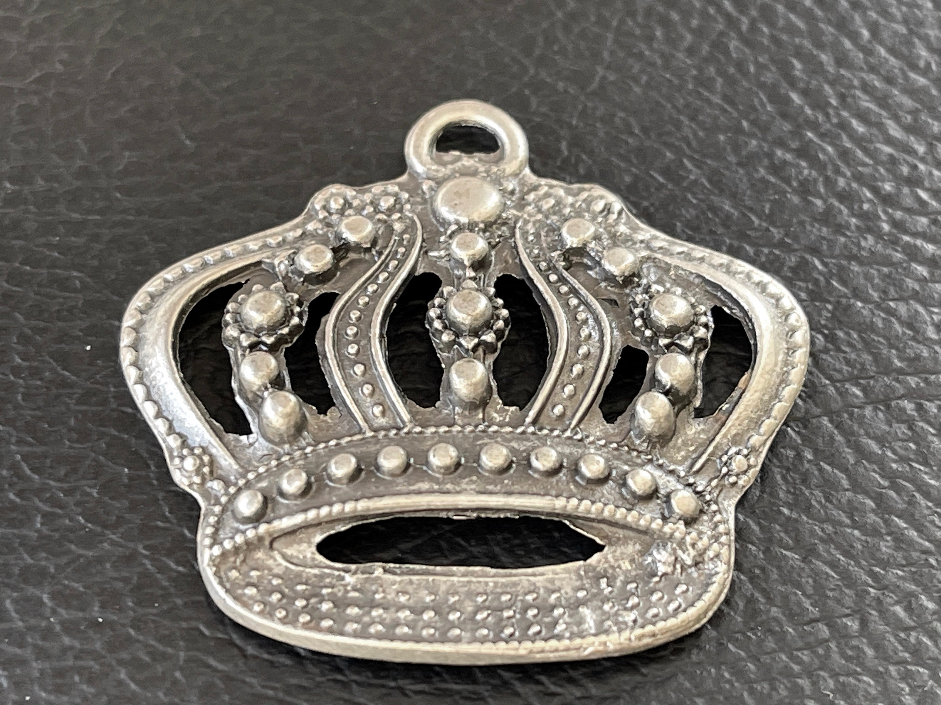 Silver plated Crown from turkey 1 Crown Pendant Matte Silver Plated King Crown Turkish  main image 2