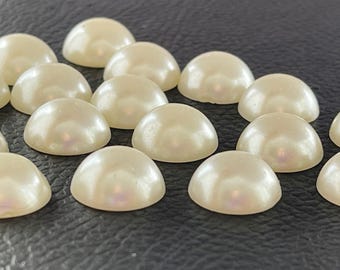 Acrylic Faux Pearl Cabochons Flat Back Dome Round Pearls for Jewelry Making, 50PCS No Hole Craft Jewelry Supply, p15