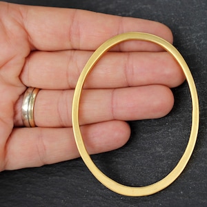 1  Large Oval Hoop Pendant Matte Gold plated Loop connector Turkish jewelry supply mdla1090A