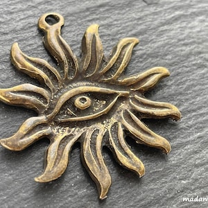 1  Eye Pendant Bronze plated The Eye of Horus Sun Turkish Jewelry supply  mdla1052D