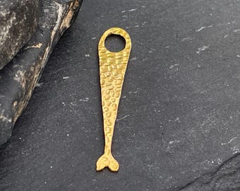 Colgante de pez chapado en oro, talismán, amuleto espiritual para collar, 1532E