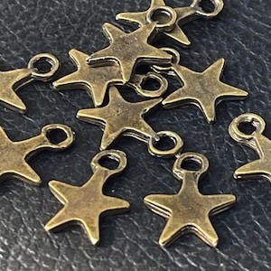 10 Star Charms Bronze überzogene türkische Schmuckteile mdla0131D