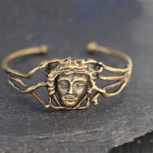 Medusa Cuff Bracelet Bronze plated Roman Greek adjustable hand made jewelry BLZ73C