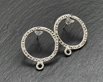 5 PAIR Earring Stud Posts for Jewelry Making, Silver Plated Ear Posts Beading Blanks, DIY Earrings Supplies, 1114B