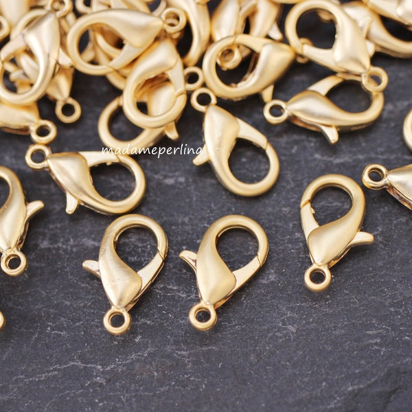 6   Lobster 16mm Clasps 24k Matte Gold plated Turkish jewelry supply findings  mdla0180A
