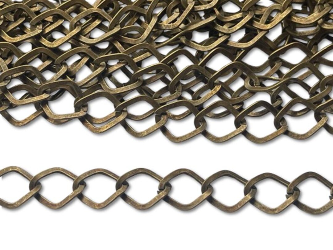 Bronze Plated Geometric Chain for Jewelry Making, Angular Statement ...