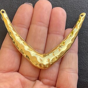 Gold Pendant Gold Plated Hammered Connector Pendant (62x51mm Gold Pendant Gold Plated Hammered Connector Pendant (62x51mm