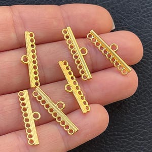 Barres d'extrémité, trieuse de 10 brins, Plaqué or mat, Connecteur multibrin, 6 pièces, mdla1125A