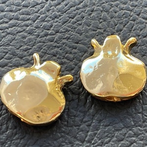 2 Granatapfel Perlen vergoldet Fülle Symbol türkischen Schmuck Versorgung mdla0905A