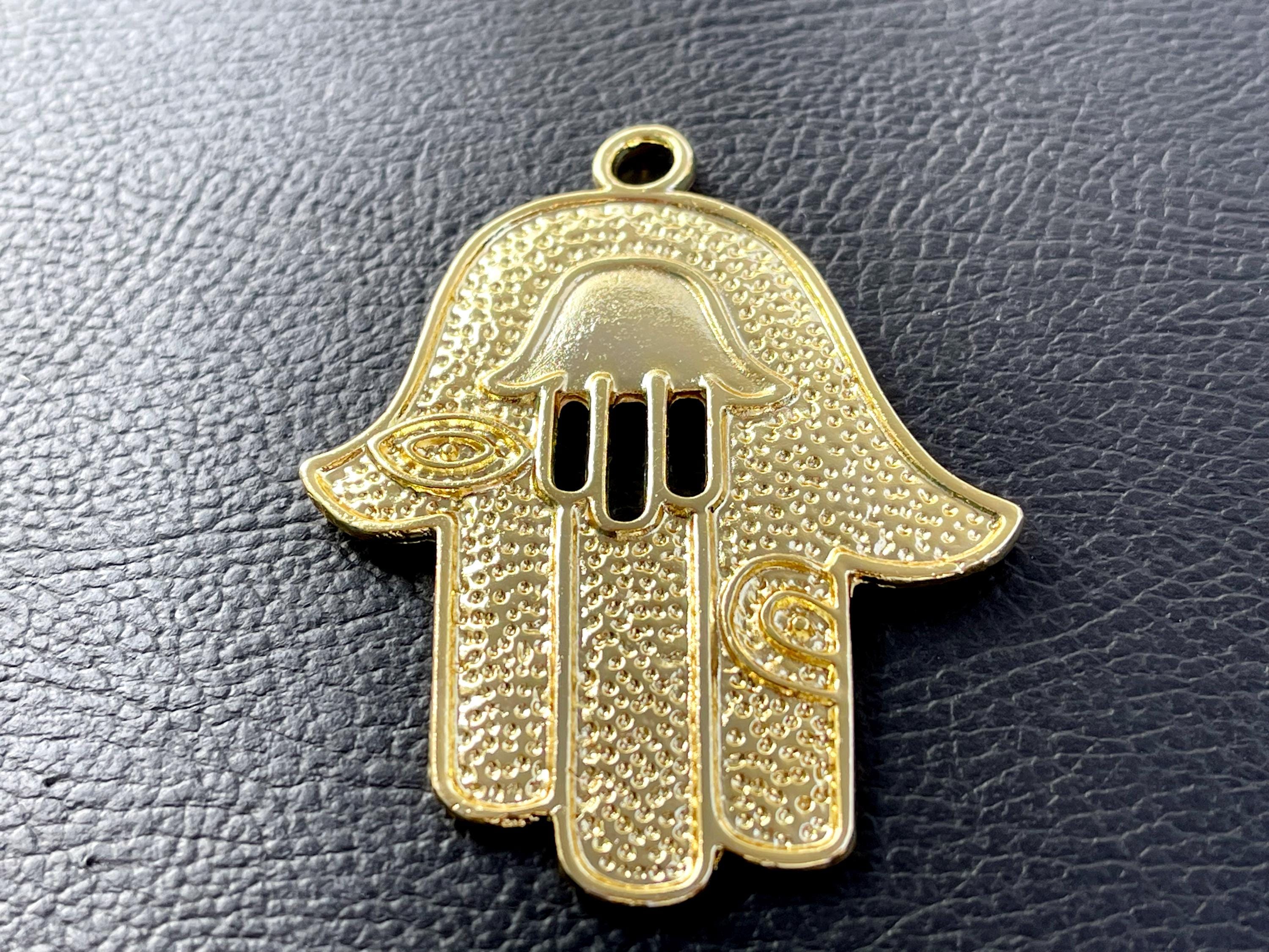 ゴールドハムサハンドペンダント、邪眼のお守りチャーム、ファティマの