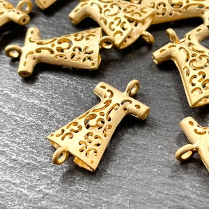 1  Caftan Connector Pendant Matte Gold plated chaftan Link Turkish kaftan jewelry supply mdla0135E