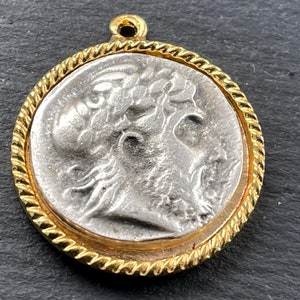 1  Roman Ancient Coin Gold and Silver plated Greek Replica Pendant Turkish jewelry supply mdla1185B