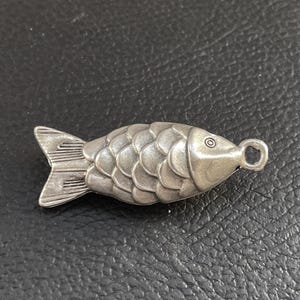 1  Large Fish Pendant  Silver plated double side Amulet Kısmet Protective Turkish jewelry supply mdla1431B