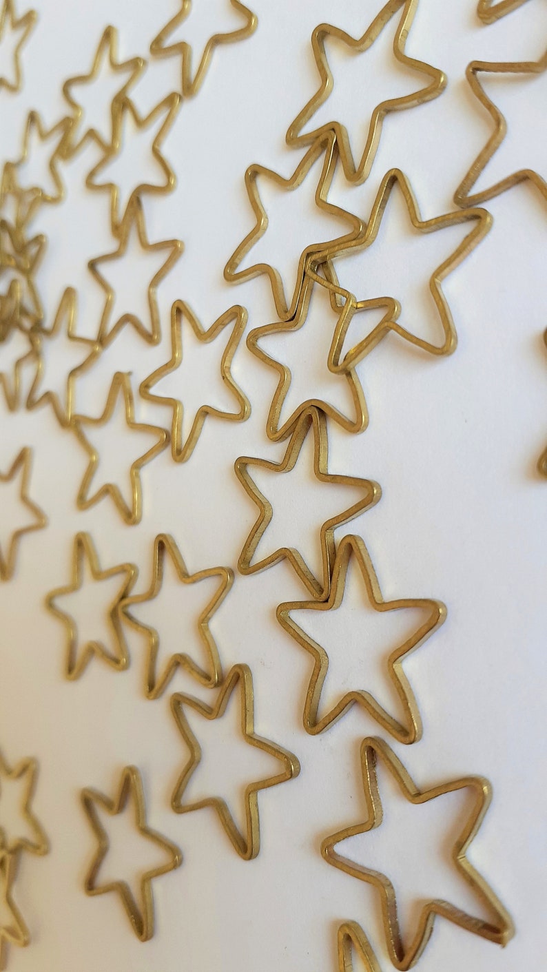 6pcs Stars Open Bezel Pendants