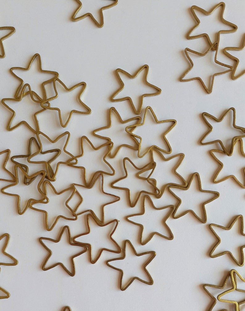 6pcs Stars Open Bezel Pendants