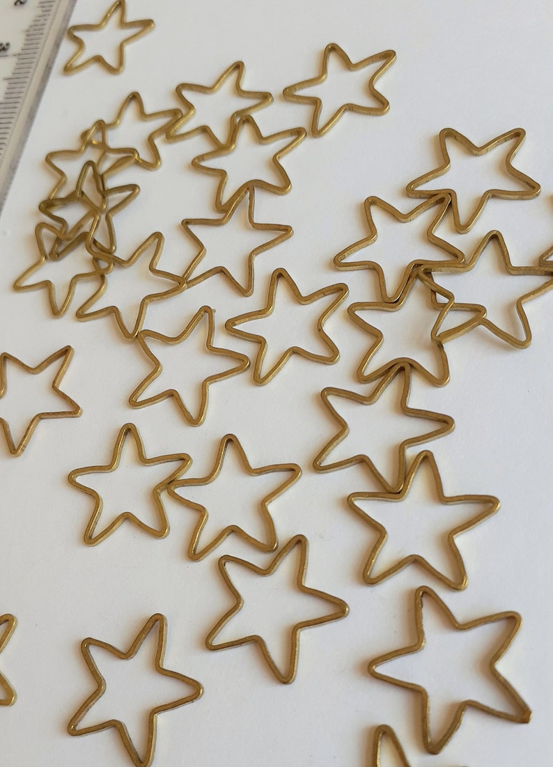 6pcs Stars Open Bezel Pendants