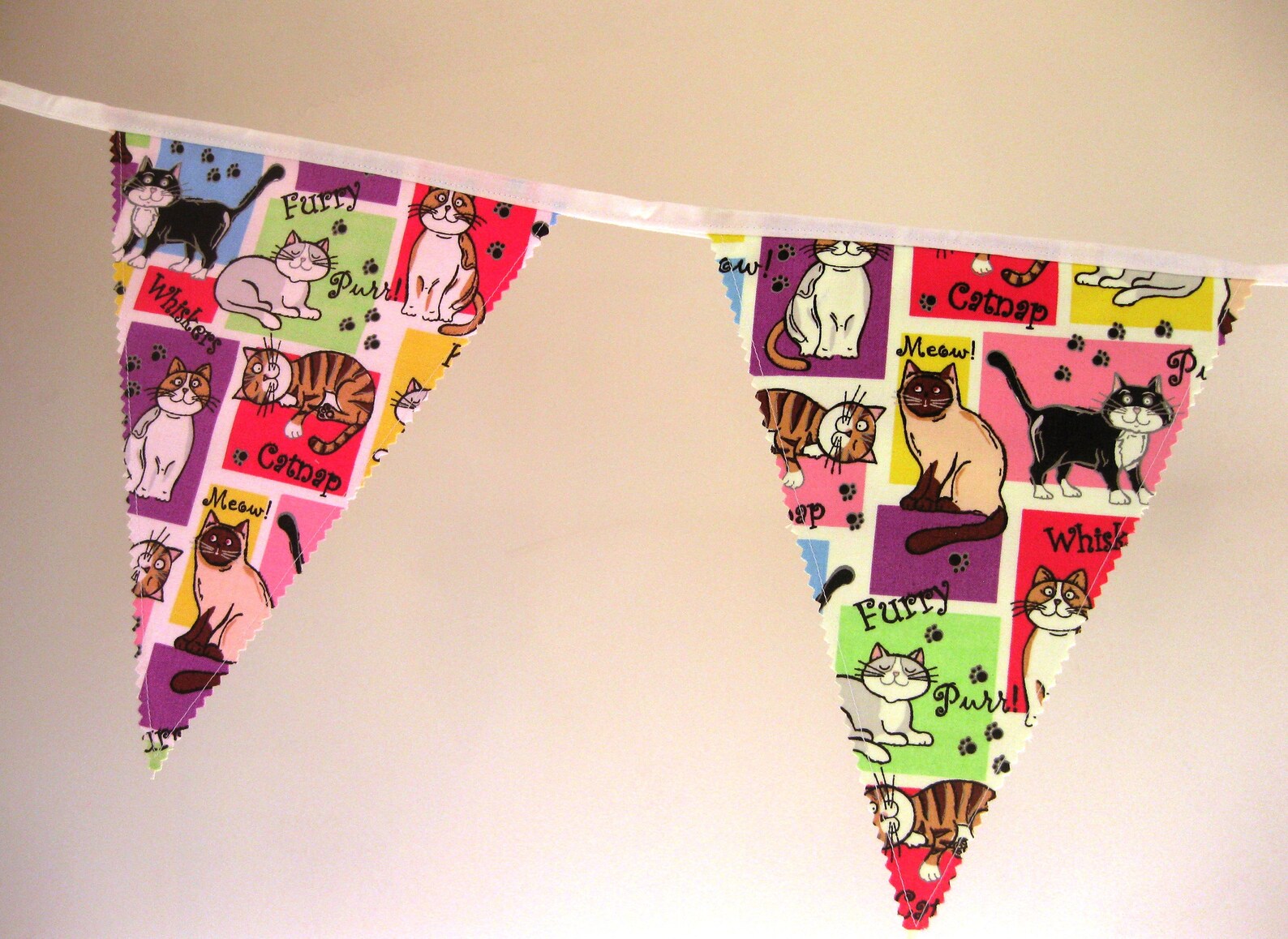 Cats bunting / Large size bunting Handmade Cotton bunting Etsy