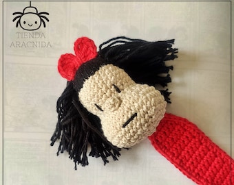 Patrón de marcador de libro de Mafalda, amigurumi en PDF