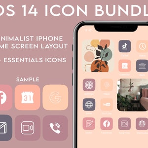 iPhone IOS 14 App Icons Pack | Minimalist Fall Apps Icons Aesthetic | Social Media Phone IOS14 | Personalized Home Screen Widget