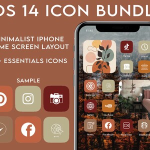 iPhone IOS 14 App Icons Pack / Minimalista Fall Apps Icone Estetica / Social Media Phone IOS14 / Widget schermata iniziale personalizzata