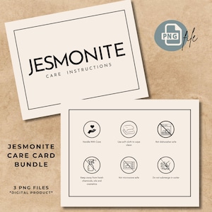 Cuidado de Jesmonite Cartão Comemorativo | PNG | Cuidado Jesmonita | Instrução Jesmonita | Baixar PNG