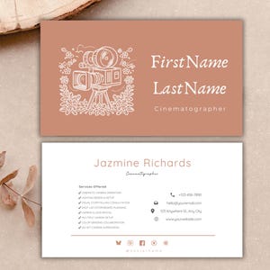 Cinematographer Business Card Template | Editable in Canva | Instant Download