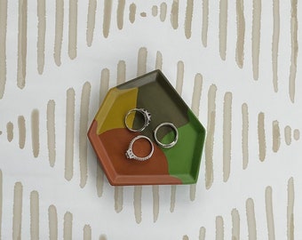 Geometric Trinket | Ring Dish | Trinket Tray | Small Decor | Jesmonite Tray | Bathroom Tray