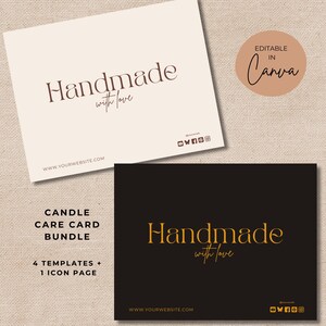 Candle Care Card | Card Care Template | Candle Care | Candle Instruction | Candle Business |  5.5 x 4.25