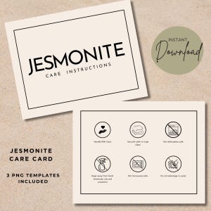 Jesmonite Care Card | Instruction PNG, Printable (Digital Download)