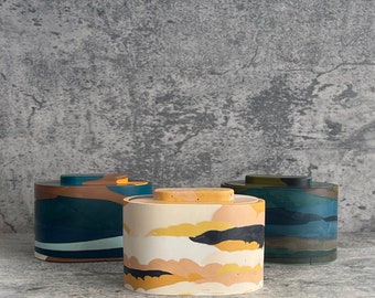 Storage Pot | Jesmonite | Handmade | Bathroom Decor | Small Storage | Multicolor Storage
