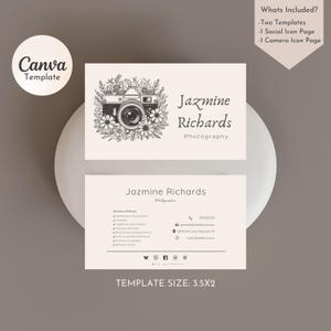 Elegant Photography & Videography Business Card Template | Editable in Canva | Instant Download