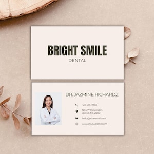 Business Card Template | Dentist Business Card | Orthodontist Business Card | Dental Hygienist Template