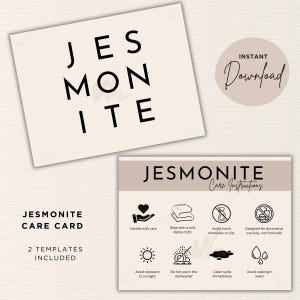 Jesmonite Care Card |  Care Card Template | Jesmonite Care | Jesmonite Instruction | Jesmonite Business