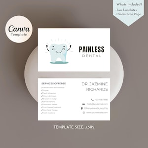 Business Card Template | Dentist Business Card | Orthodontist Business Card | Dental Hygienist Template