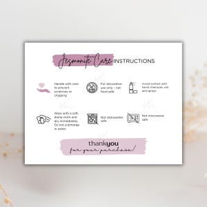 Jesmonite Care Card Template | Canva Editable (Digital Download)