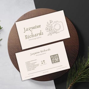Elegant Photography & Videography Business Card Template | Editable in Canva | Instant Download