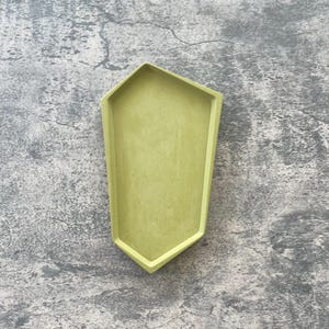 Small Accent Tray | Jesmonite Tray | Handmade Decor | Jewelry Tray | Decorative Tray | Bathroom Tray Olive