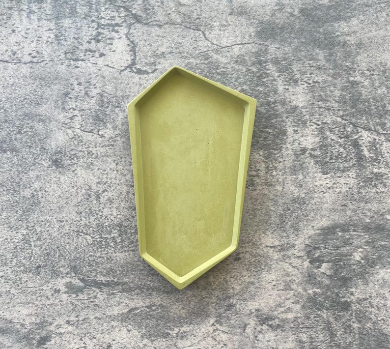 Small Accent Tray | Jesmonite Tray | Handmade Decor | Jewelry Tray | Decorative Tray | Bathroom Tray Olive