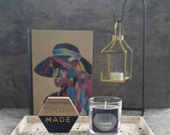 Petit plateau rectangulaire | Plateau à bijoux | Décoration abstraite | Plateau pour entrée | Plateau en jesmonite