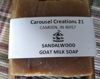 Soothing Sandalwood Goat Milk Bar Soap- Handmade Soap, Scented Soap