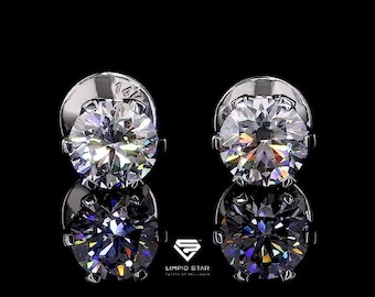 1ct-4ct IGI zertifizierte, im Labor gewachsene Diamant-Ohrstecker: 14K Gold, E VS1,