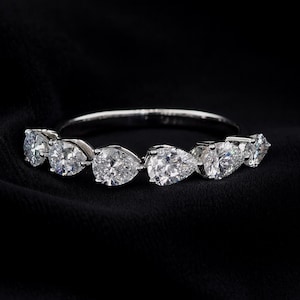 1.20ct Lab Grown Diamond Pear Eternity Band - 14K Gold