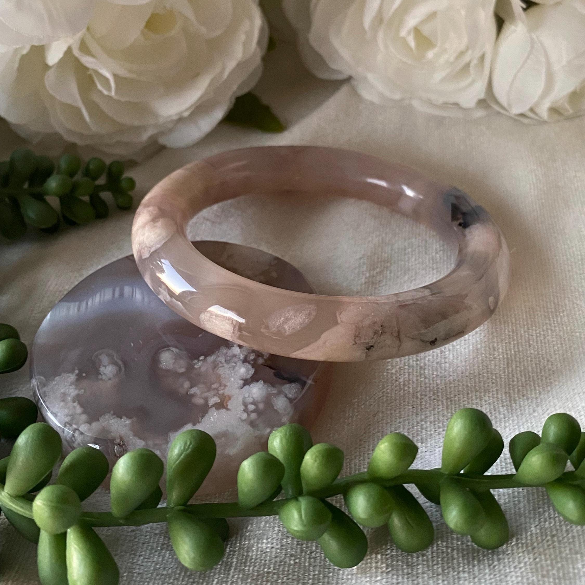 天然　桜メノウバングル　59mm 桜バングル - 59 mm 桜瑪瑙バングル - Etsy 日本