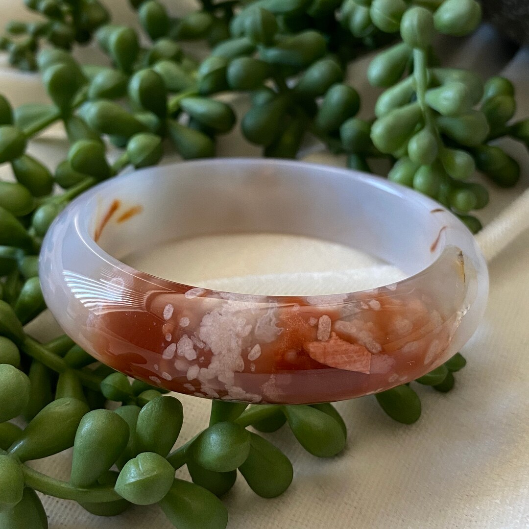 天然　桜瑪瑙バングル　57mm 天然 桜瑪瑙バングル 57mm