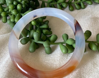 Natural Agate - 58mm All Natural Agate Bangle Bracelet