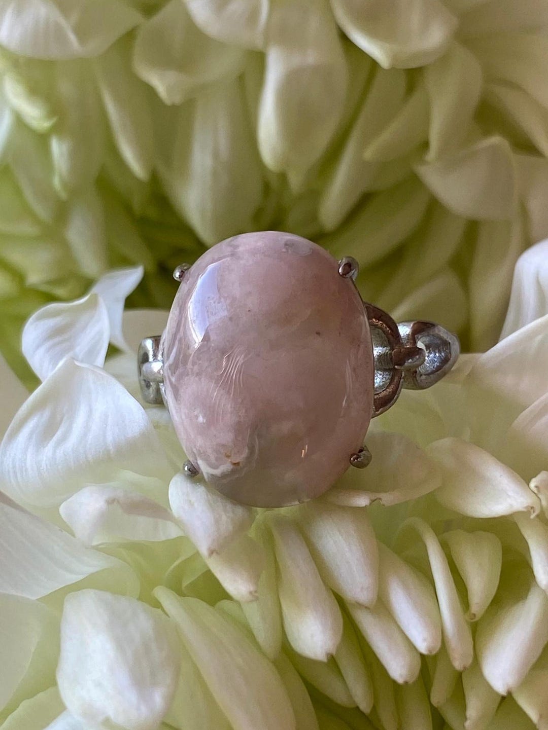 Sakura Ring - All Natural Cherry Blossom Agate Ring, Adjustable - Etsy