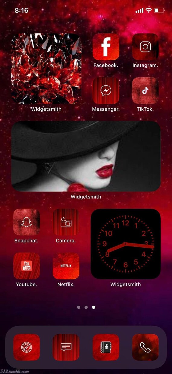 80 Red Maroon Black Ios14 App Icons Aesthetic App Icons Iphone Etsy