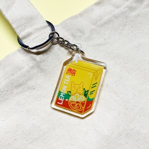 Vita Lemon Tea Drink Double Sided Epoxy Acrylic Charm, Keychain | Cute Double Sided Keychain | Asian Snacks, Asian Food