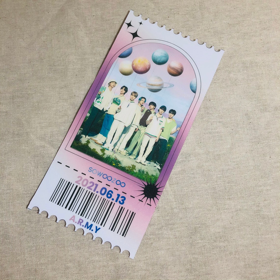 ticket personalizado de sowoozoo de concierto de bts etsy