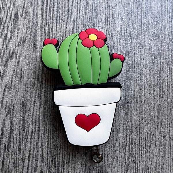 Cactus Plant Badge Reel, work badge, plant lover Badge, Succulent Badge, Outdoor Badge, Cactus Badge, Nurse Badge, RN Badge, badge reel